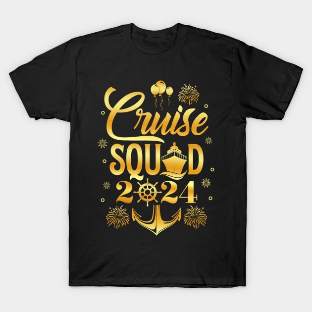 New Year Cruise Squad 2024 NYE Party Family Vacation Trip T-Shirt by antrazdixonlda